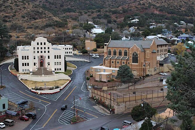 Colorful historic buildings in the mining town of Bisbee, Arizona