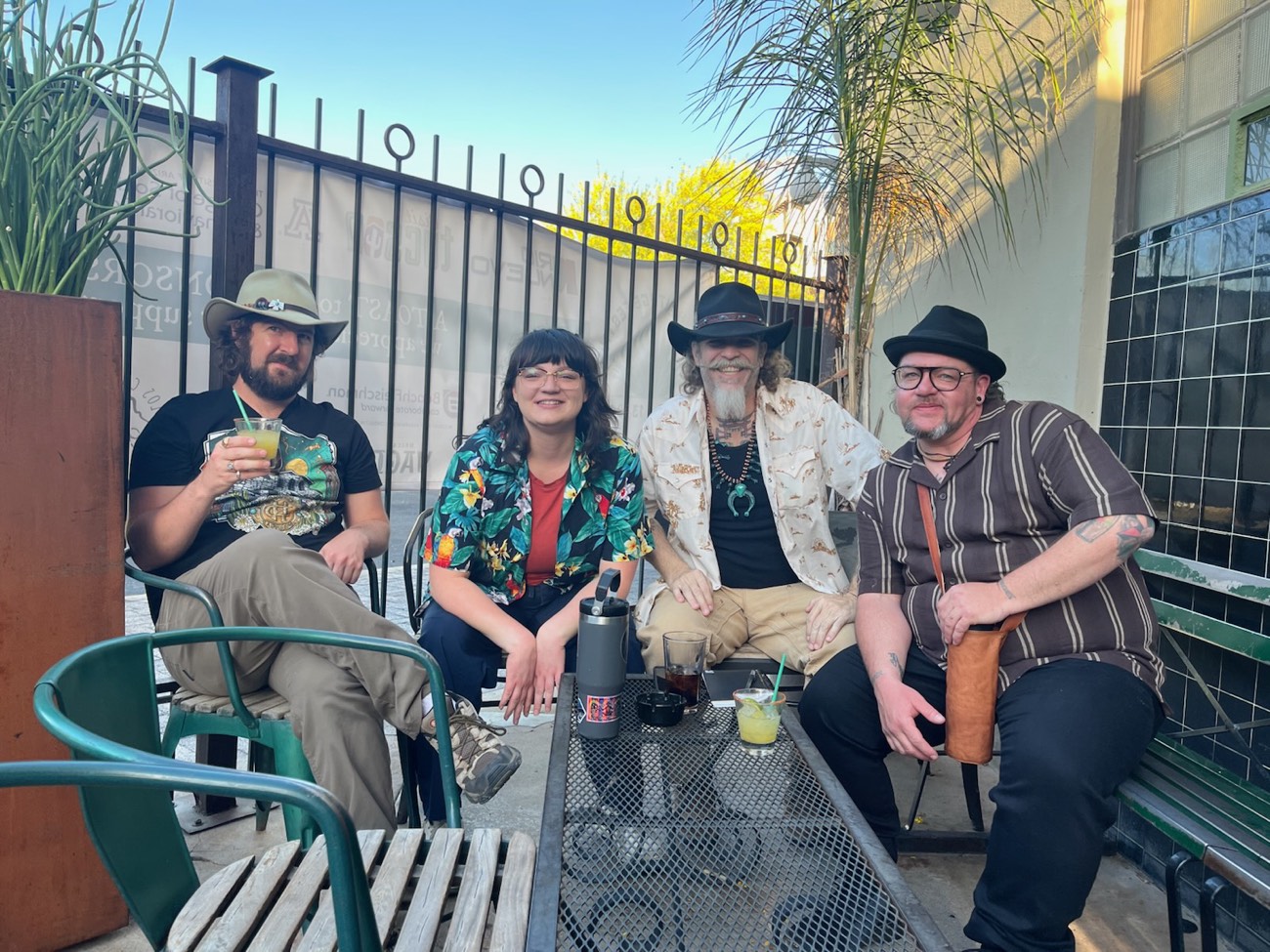 The Freaky Foot Tours Tucson guide team gathered on a downtown patio